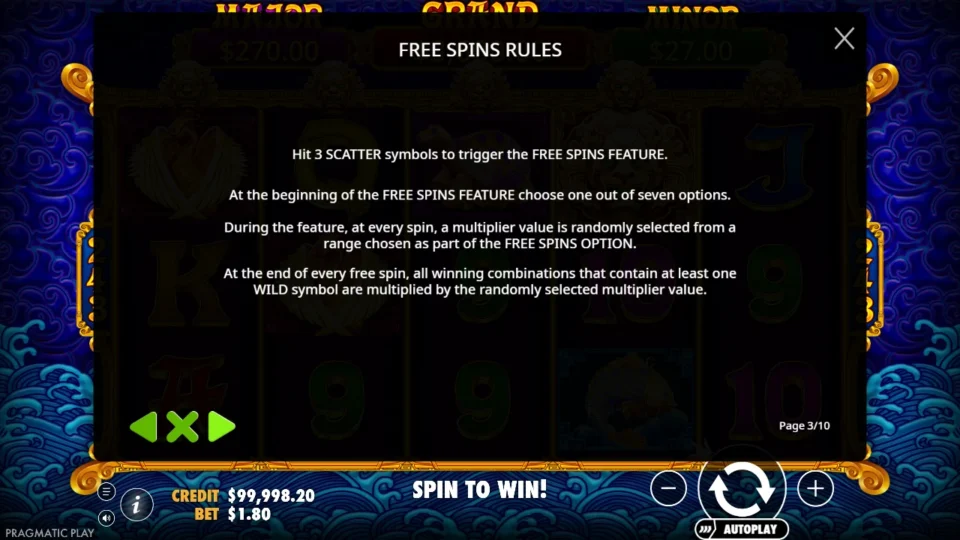 5 Lions Gold rules, page 3