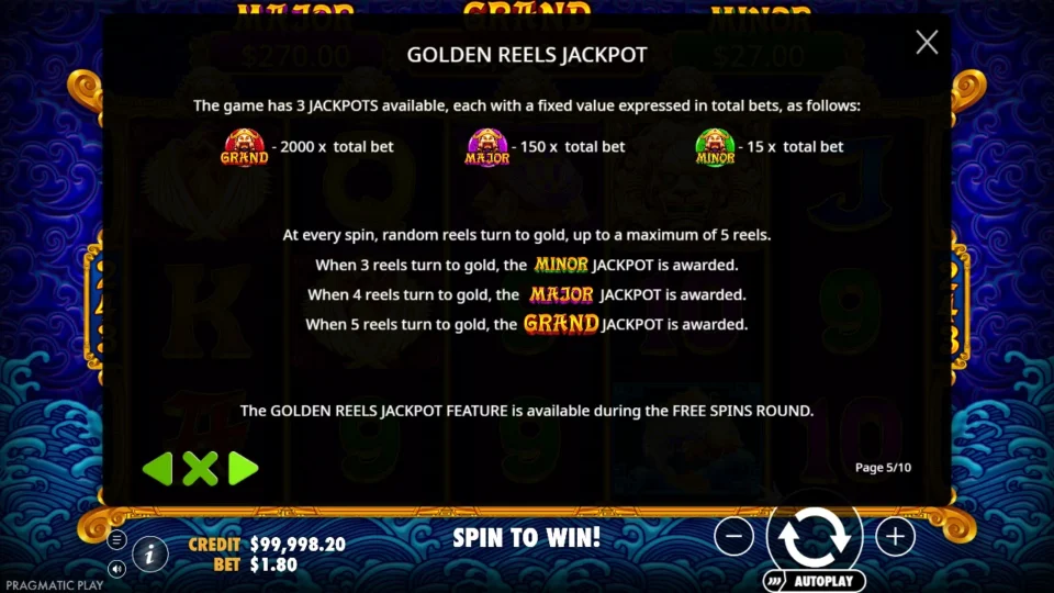 5 Lions Gold rules, page 5