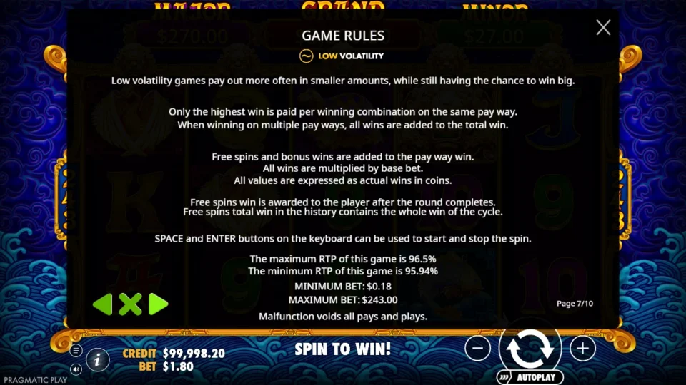 5 Lions Gold rules, page 7