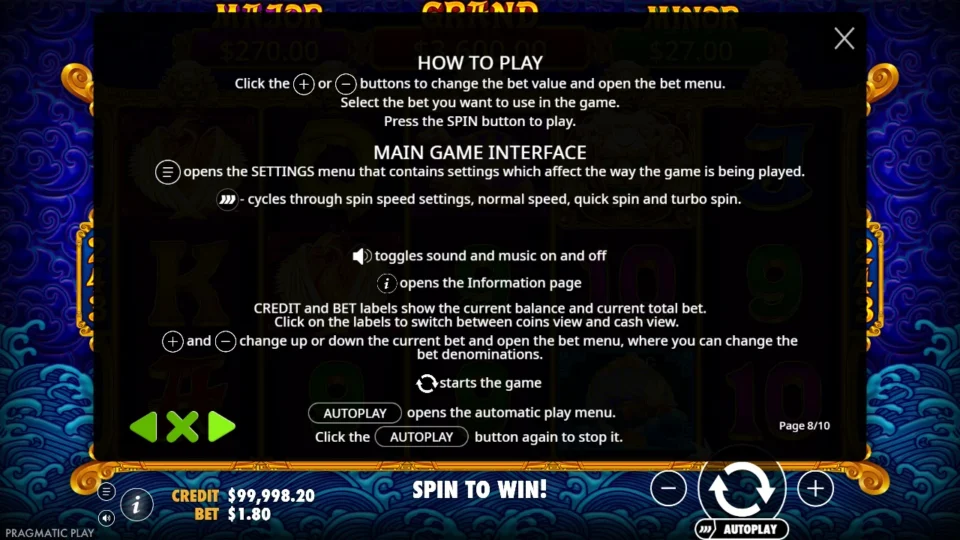 5 Lions Gold rules, page 8