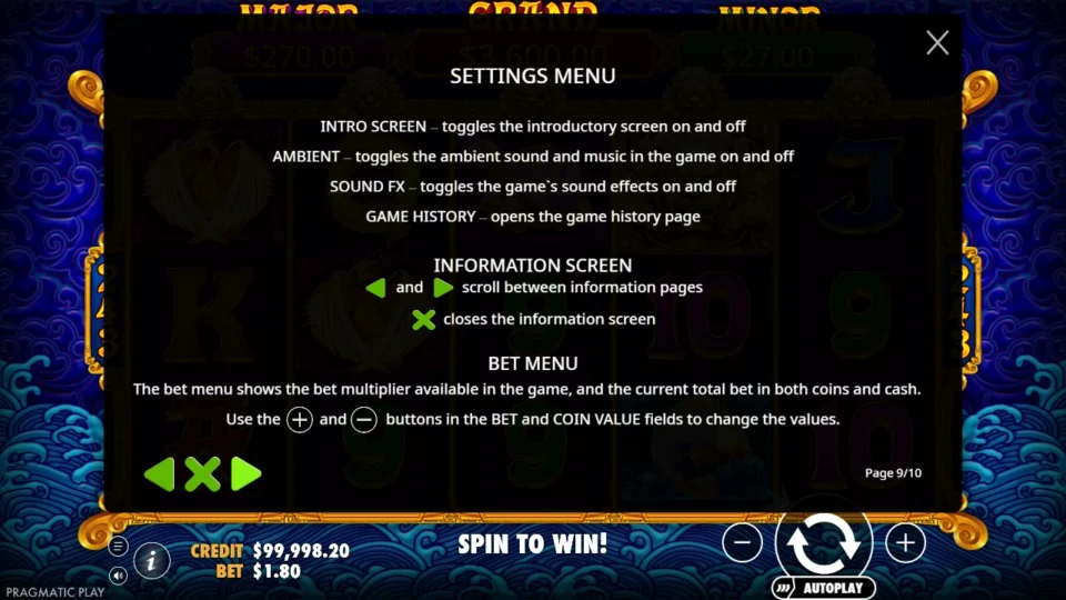 5 Lions Gold rules, page 9