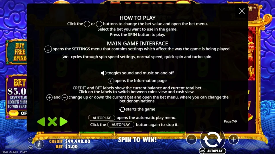 5 Lions Megaways 2 rules, page 7