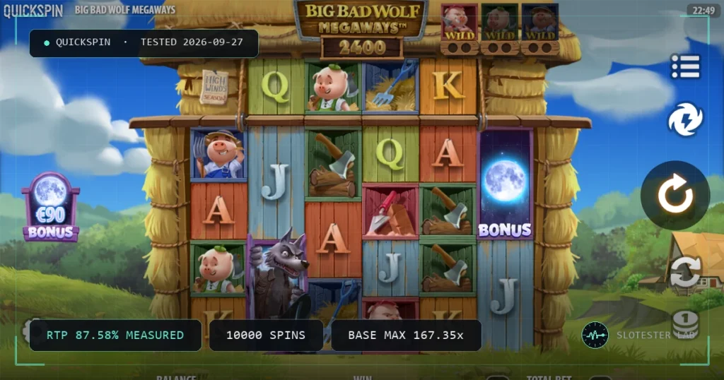 Big Bad Wolf MEGAWAYS — Slotester Lab test cover