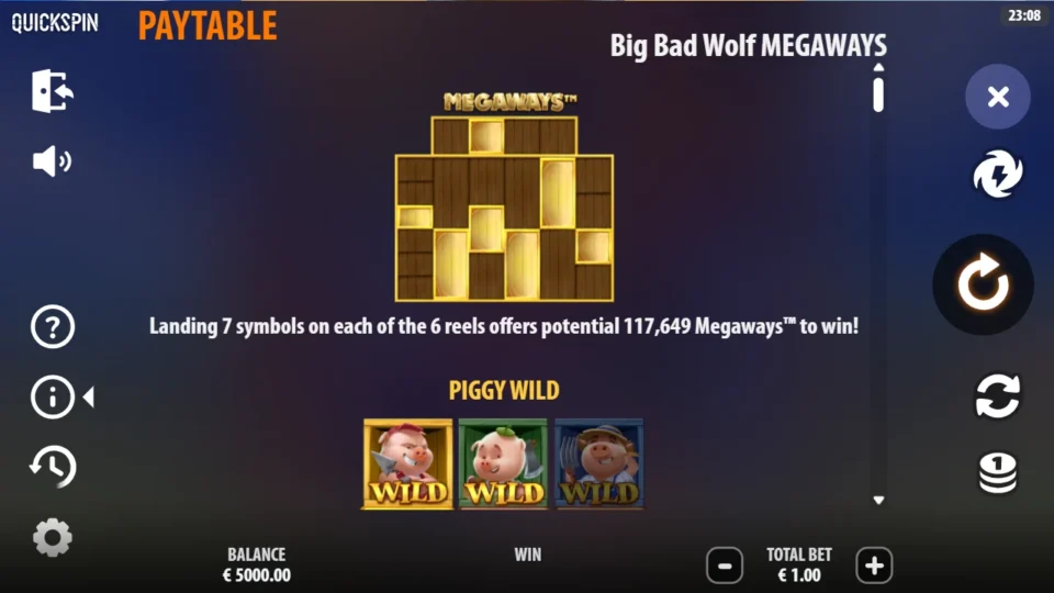 Big Bad Wolf MEGAWAYS rules, page 1