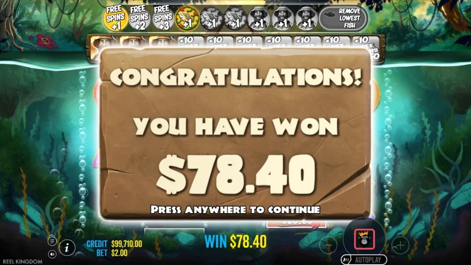 Big Bass Amazon Xtreme: free spins result: 78.4 (bonus buy)
