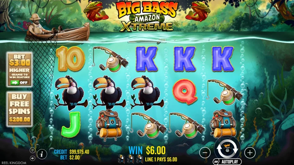 Big Bass Amazon Xtreme: win 3.0x (6.0) on media spin 19