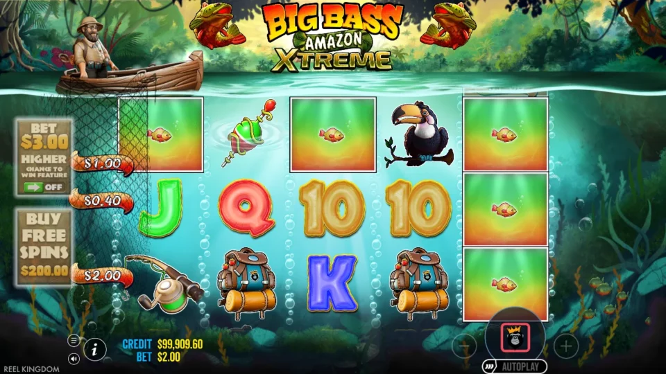 Big Bass Amazon Xtreme: win 4.8x (9.6) on media spin 56