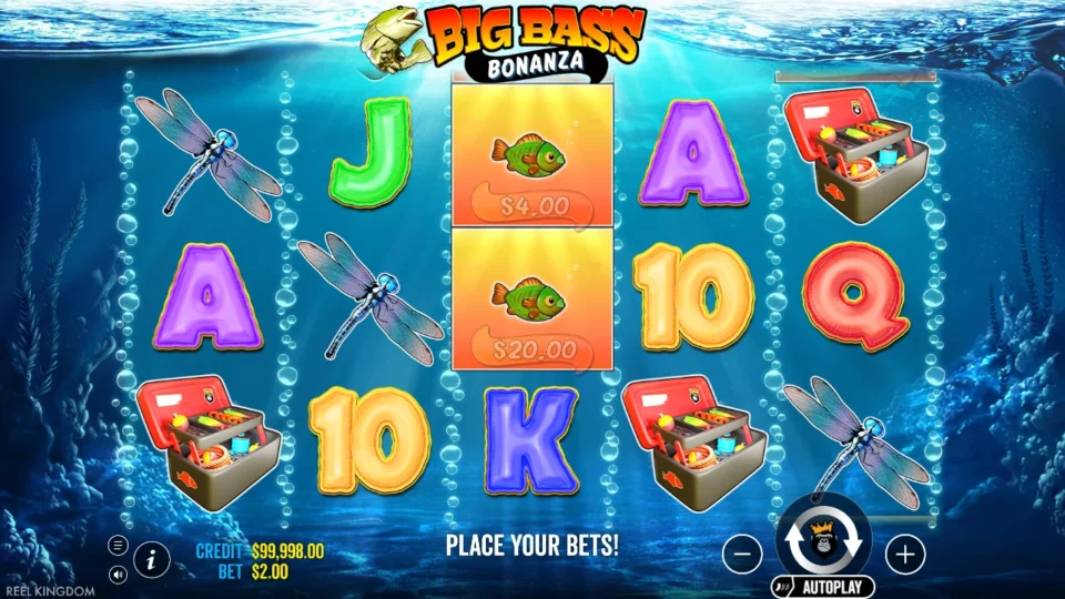 Big Bass Bonanza: base game, start screen