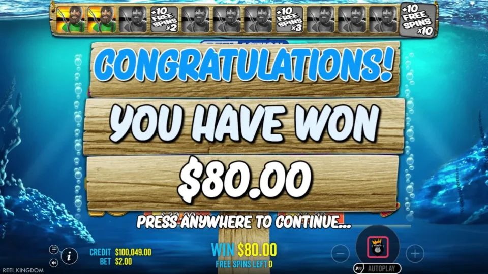 Big Bass Bonanza Reel Action: Natural free spins finish with a USD 80 result