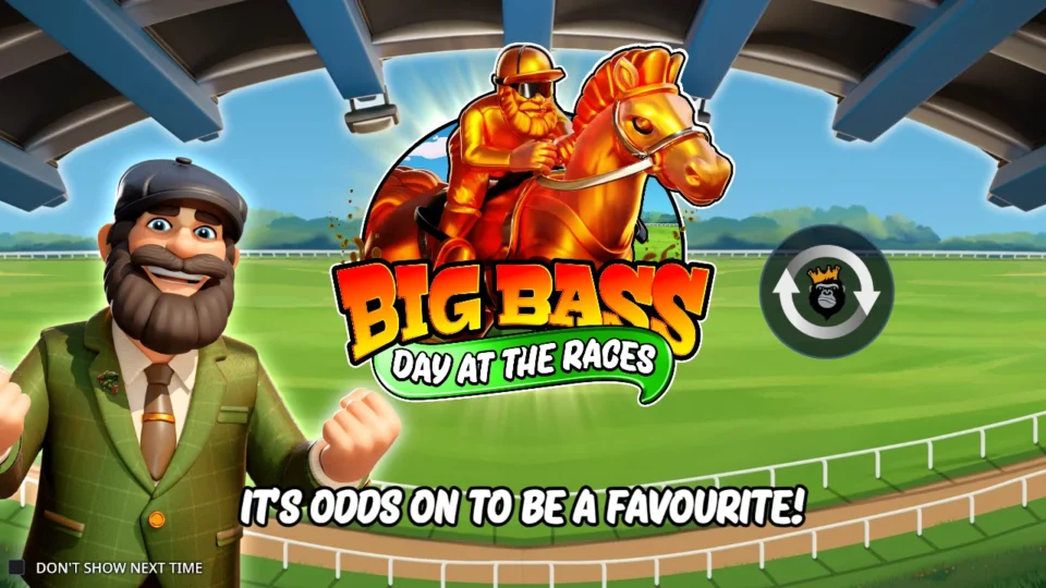 Big Bass Day at the Races: The jockey and golden horse share the racecourse splash screen