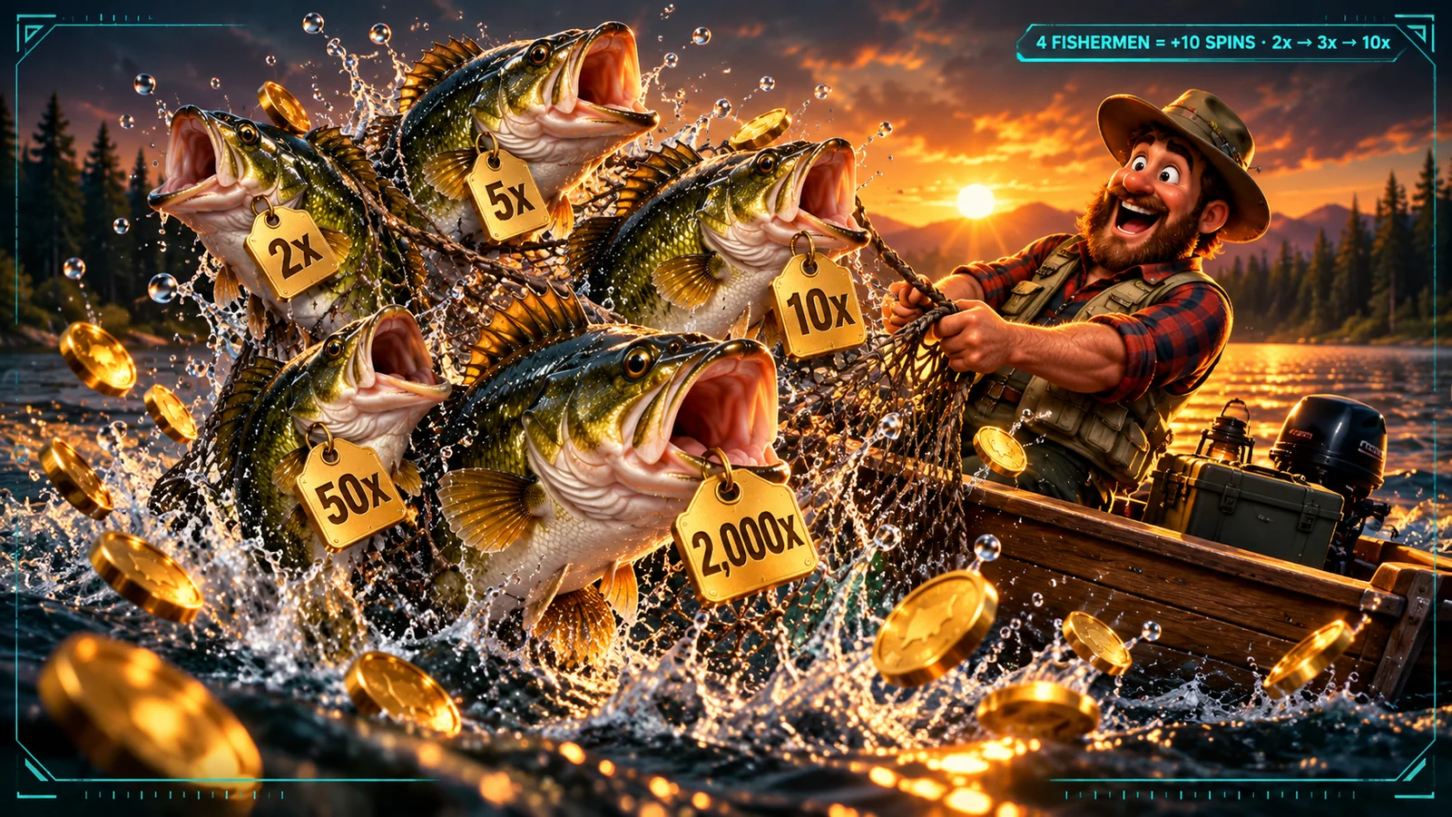 Big Bass slot fisherman collects fish values