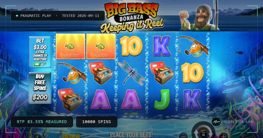 Big Bass – Keeping it Reel — Slotester Lab test cover