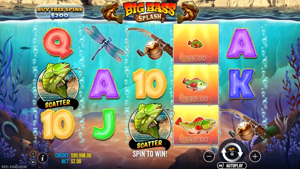 Big Bass Splash: The settled five-reel game at a USD 2 stake