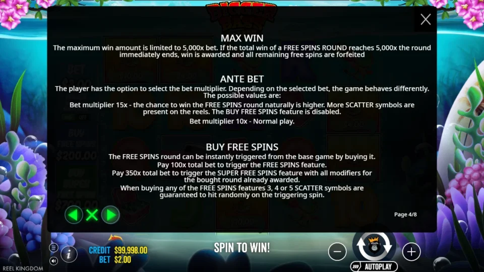 Bigger Bass Splash rules, page 4