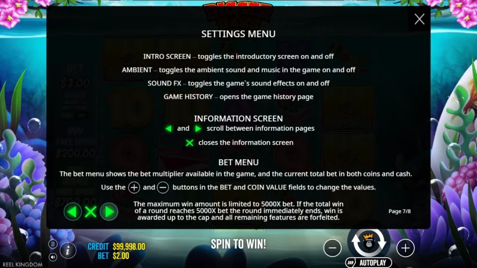 Bigger Bass Splash rules, page 7