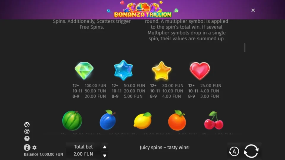 Bonanza Trillion rules, page 3