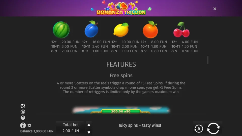 Bonanza Trillion rules, page 5