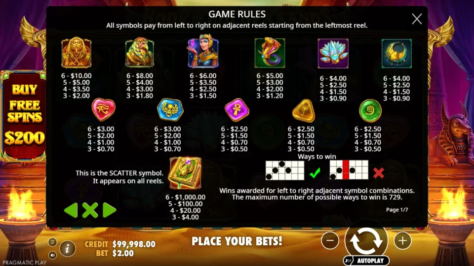 Book of Golden Sands rules, page 1