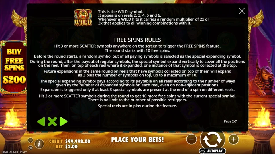 Book of Golden Sands rules, page 2
