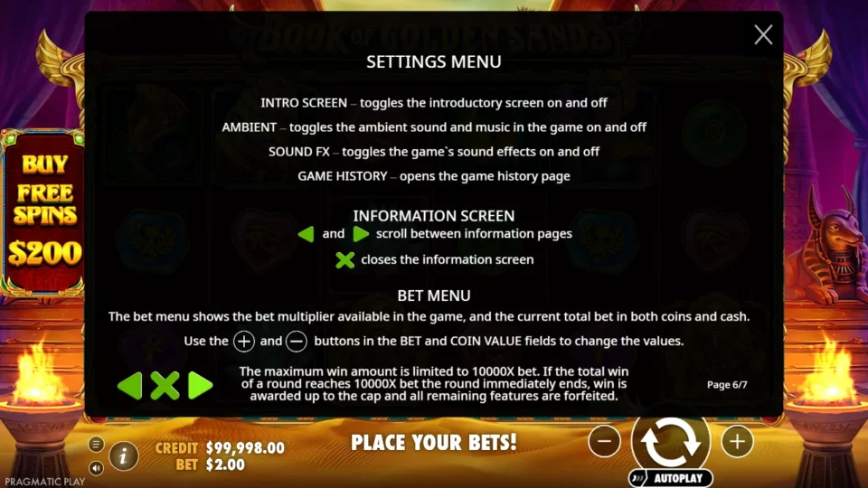 Book of Golden Sands rules, page 6