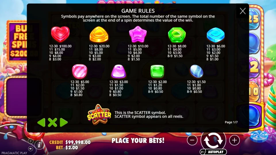 Candy Blitz rules, page 1