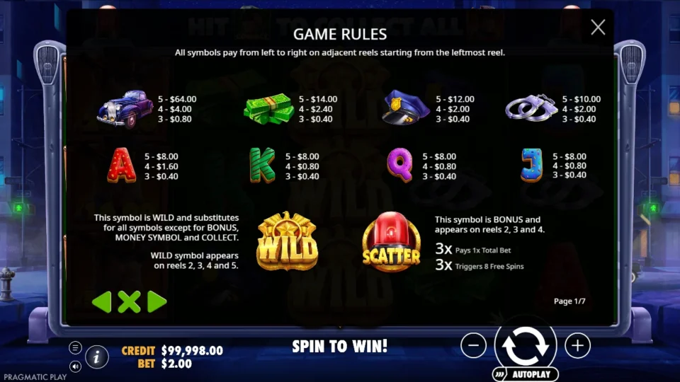 Cash Patrol rules, page 1