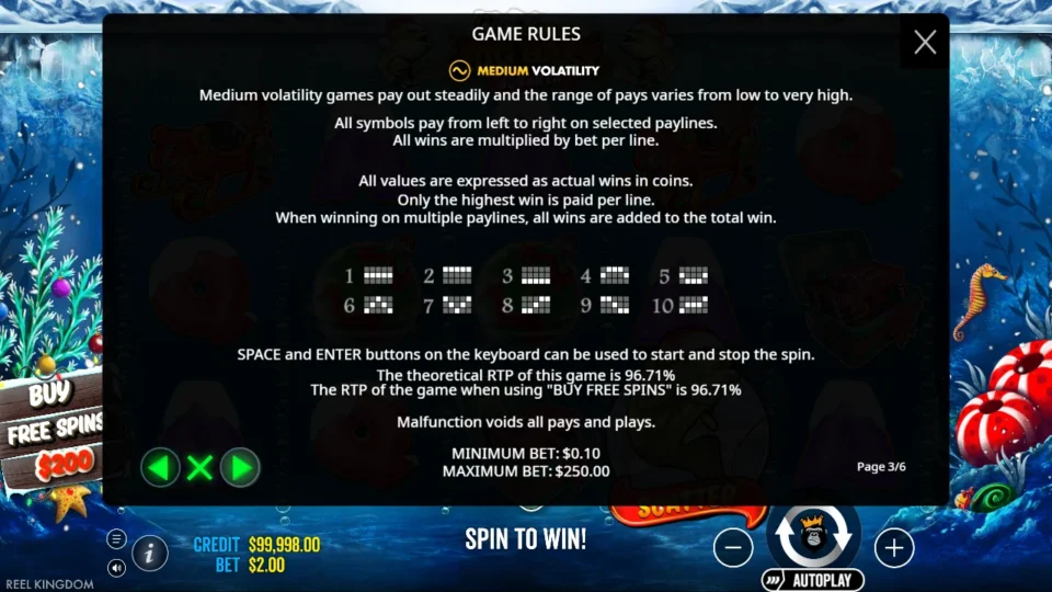Christmas Big Bass Bonanza rules, page 3