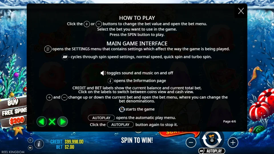 Christmas Big Bass Bonanza rules, page 4