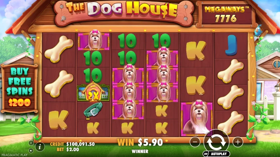 Dog House Megaways: win 3.6x (7.2) on media spin 22