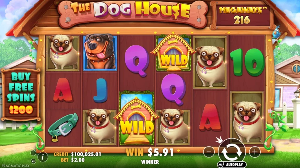 Dog House Megaways: win 4.0x (8.0) on media spin 83