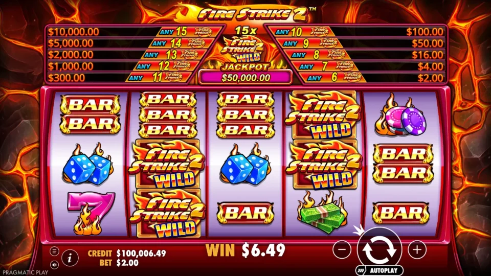 Fire Strike 2: win 4.0x (8.0) on media spin 20