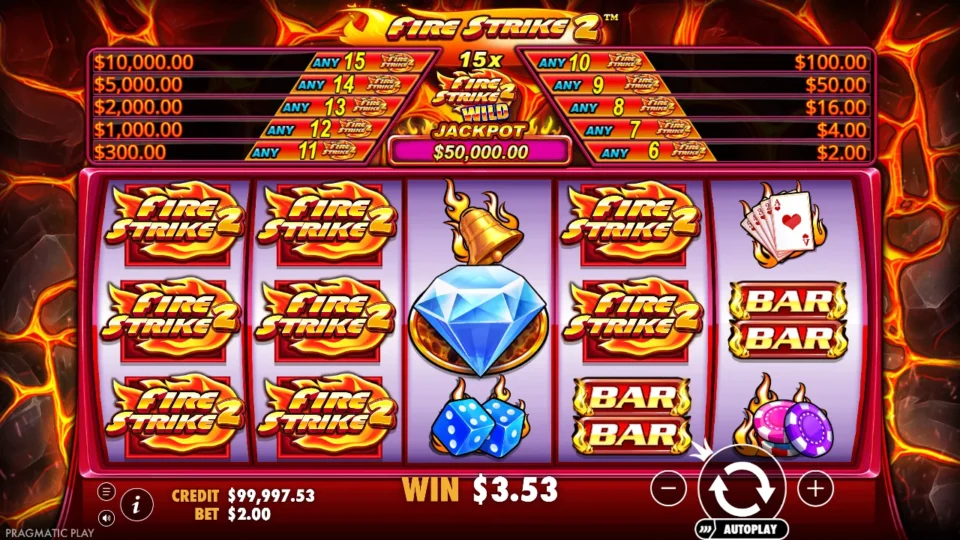Fire Strike 2: win 8.0x (16.0) on media spin 28