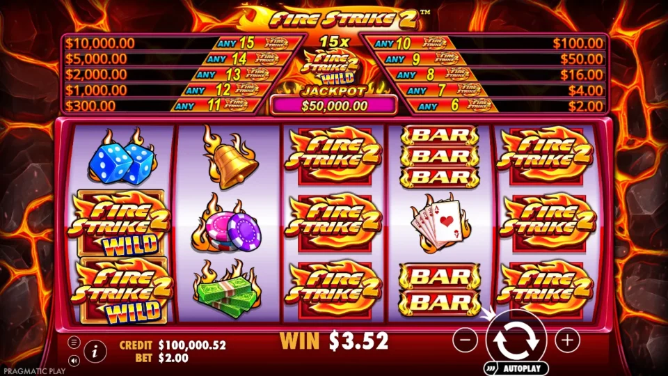 Fire Strike 2: win 8.0x (16.0) on media spin 60