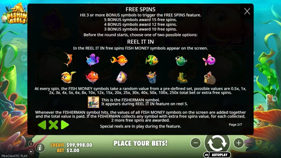 Fishin' Reels rules, page 2