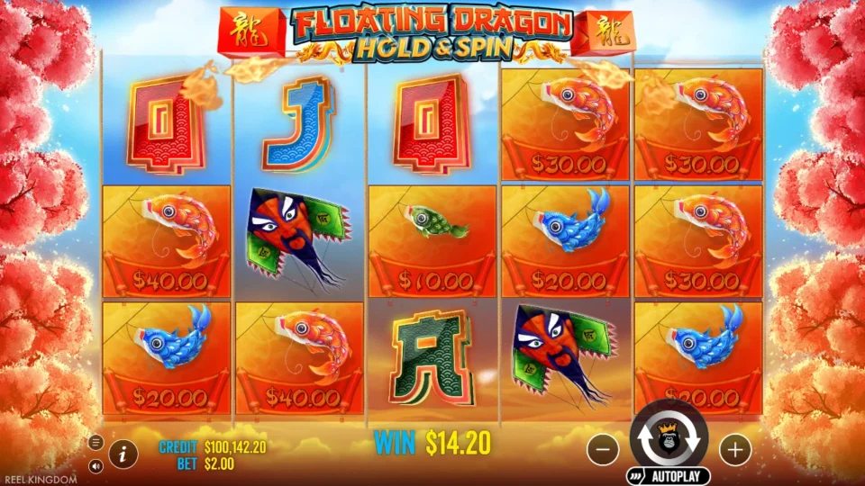 Floating Dragon: big win 20.0x (40.0) on media spin 250