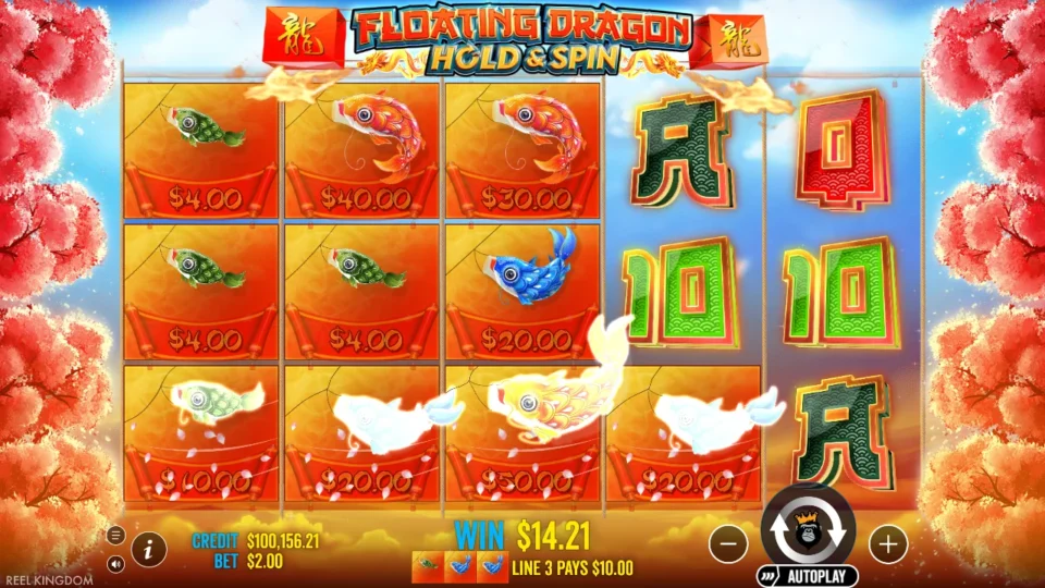 Floating Dragon: big win 22.0x (44.0) on media spin 264