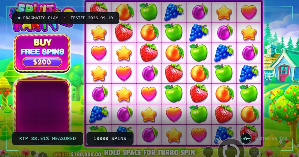 Fruit Party 2 — Slotester Lab test cover