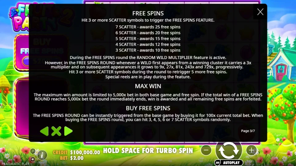 Fruit Party 2 rules, page 3