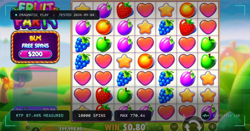 Fruit Party — Slotester Lab test cover