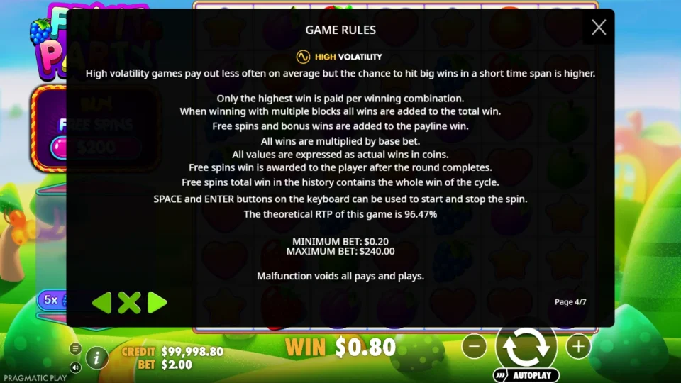 Fruit Party rules, page 4