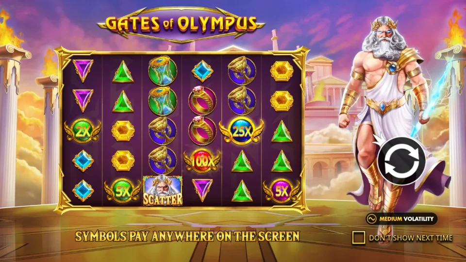 Gates of Olympus: intro screen, slide 2