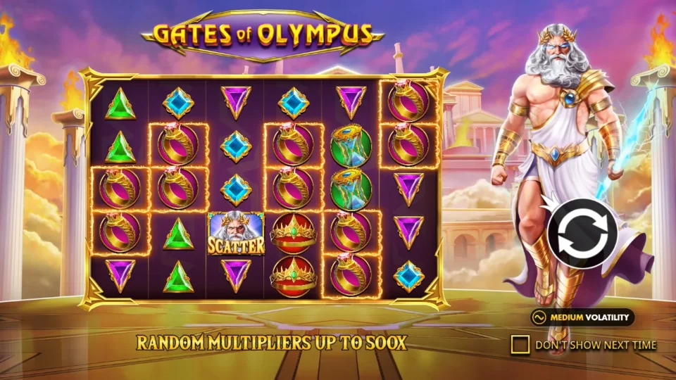 Gates of Olympus: intro screen, slide 3
