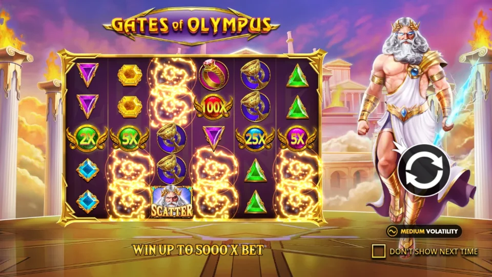 Gates of Olympus: intro screen, slide 1