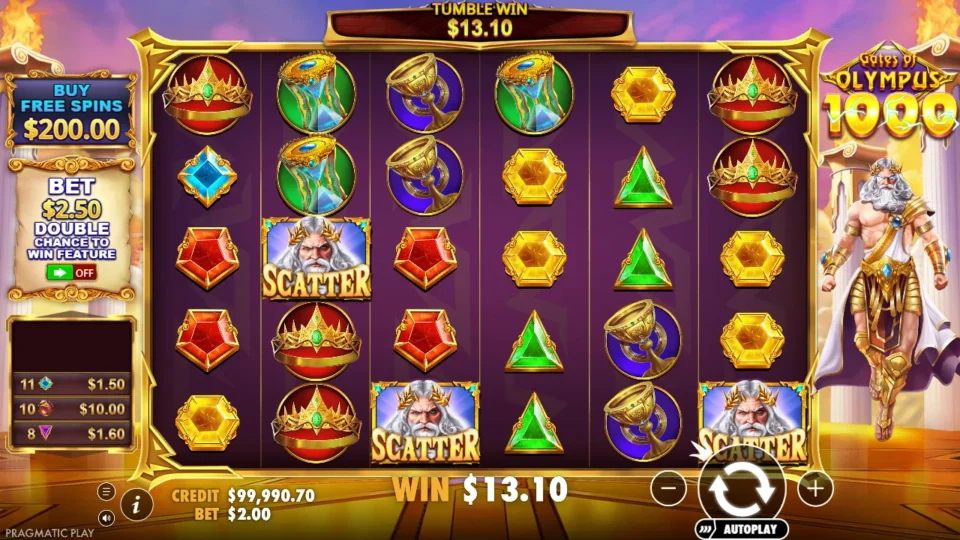 Gates of Olympus 1000: win 6.5x (13.1) on media spin 11