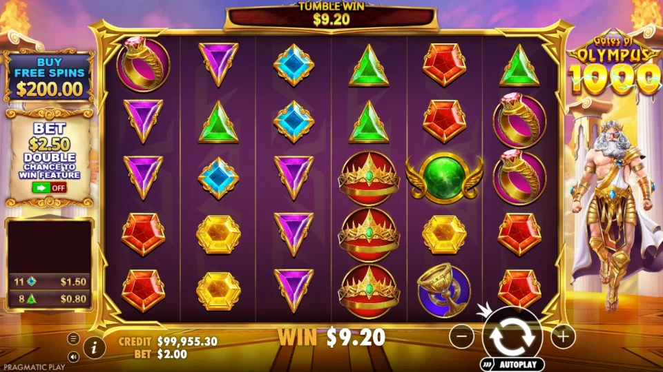 Gates of Olympus 1000: win 4.6x (9.2) on media spin 40