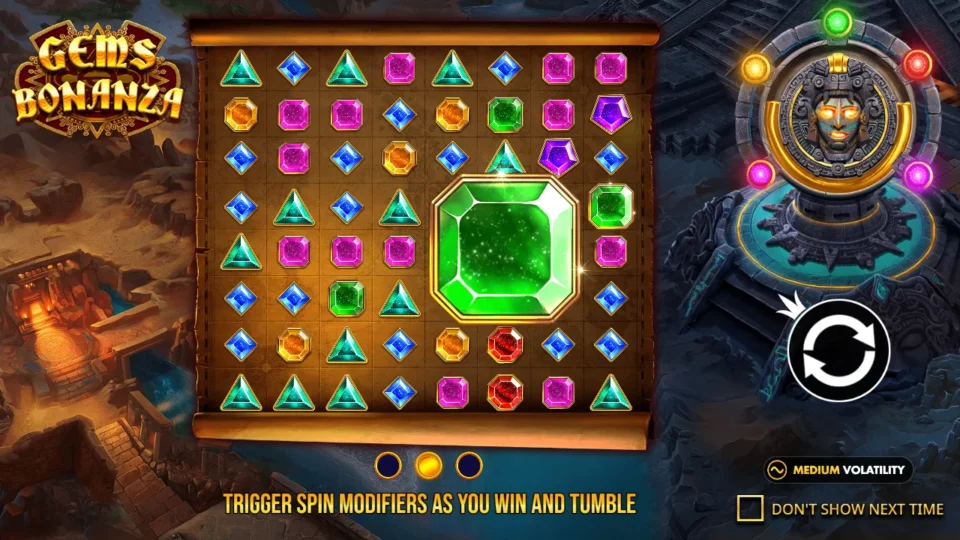 Gems Bonanza: intro screen, slide 1
