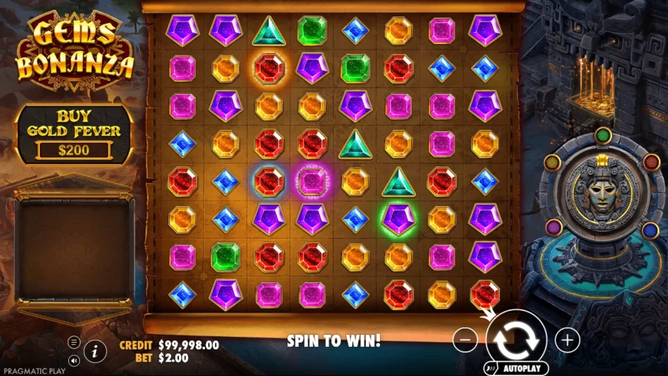 Gems Bonanza: base game, start screen