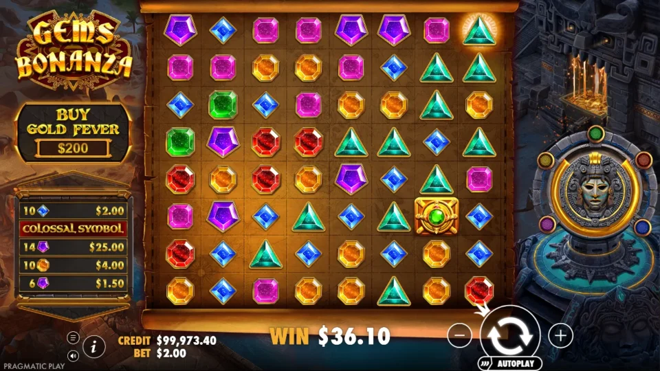Gems Bonanza: big win 18.1x (36.1) on media spin 60