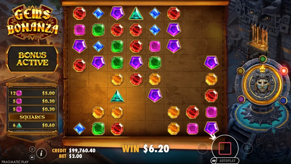 Gems Bonanza: free spins triggered (bonus buy) on round 1001
