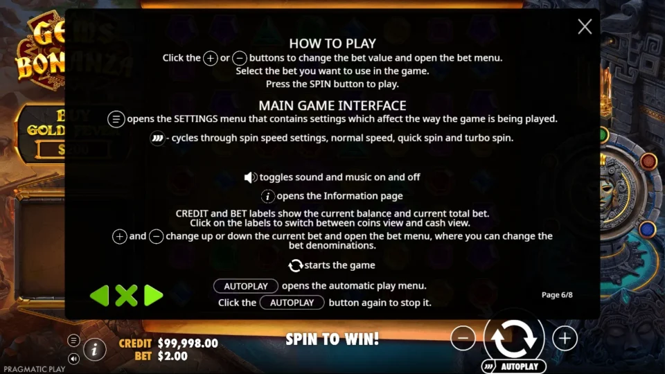 Gems Bonanza rules, page 6